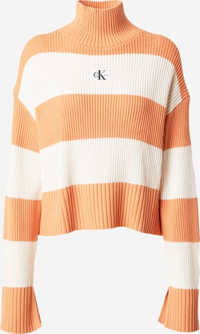 Calvin Klein Jeans Trui in Oranje: voorkant