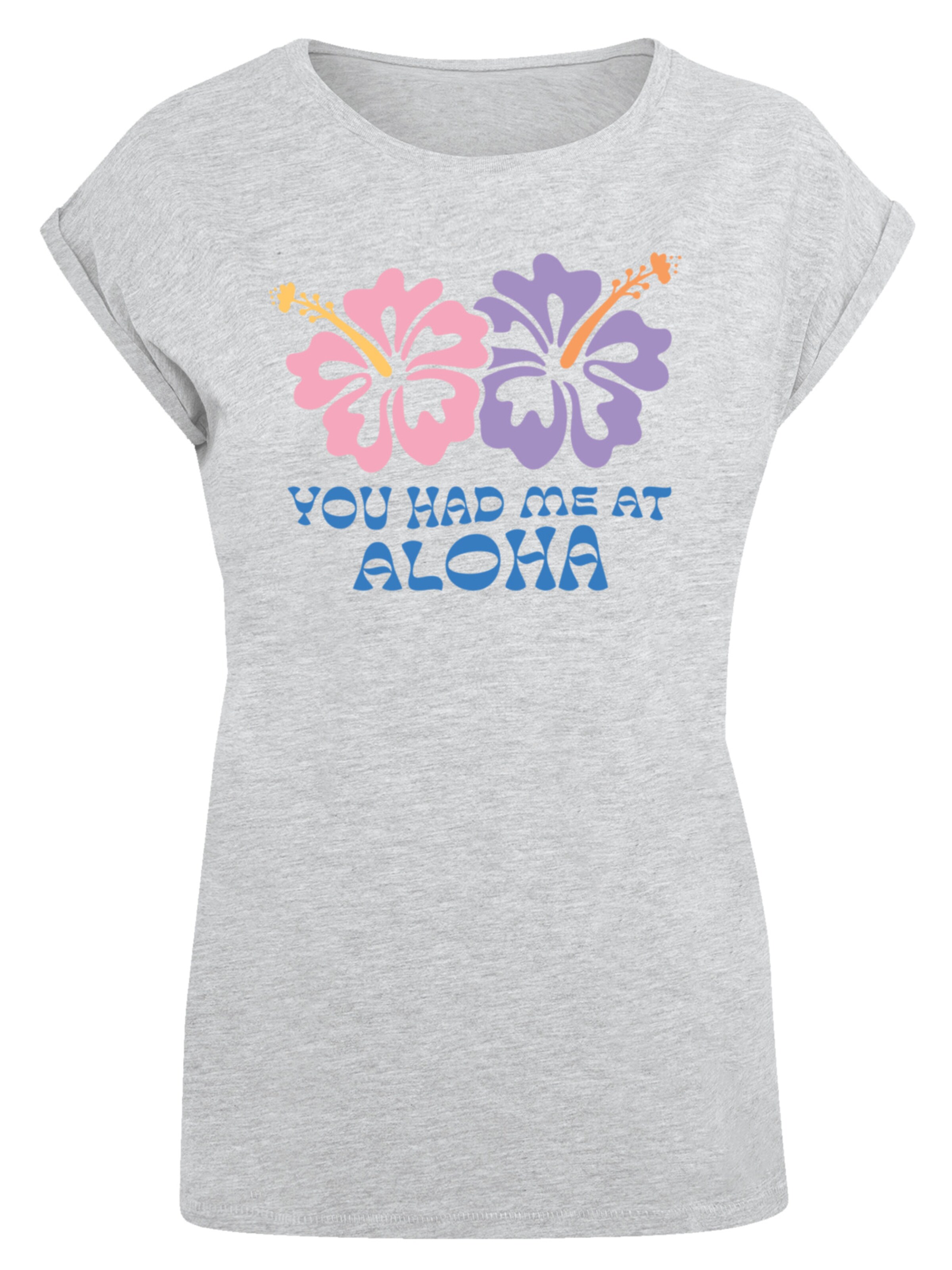 T-shirt 'You Had Me At Aloha' F4NT4STIC en gris : devant