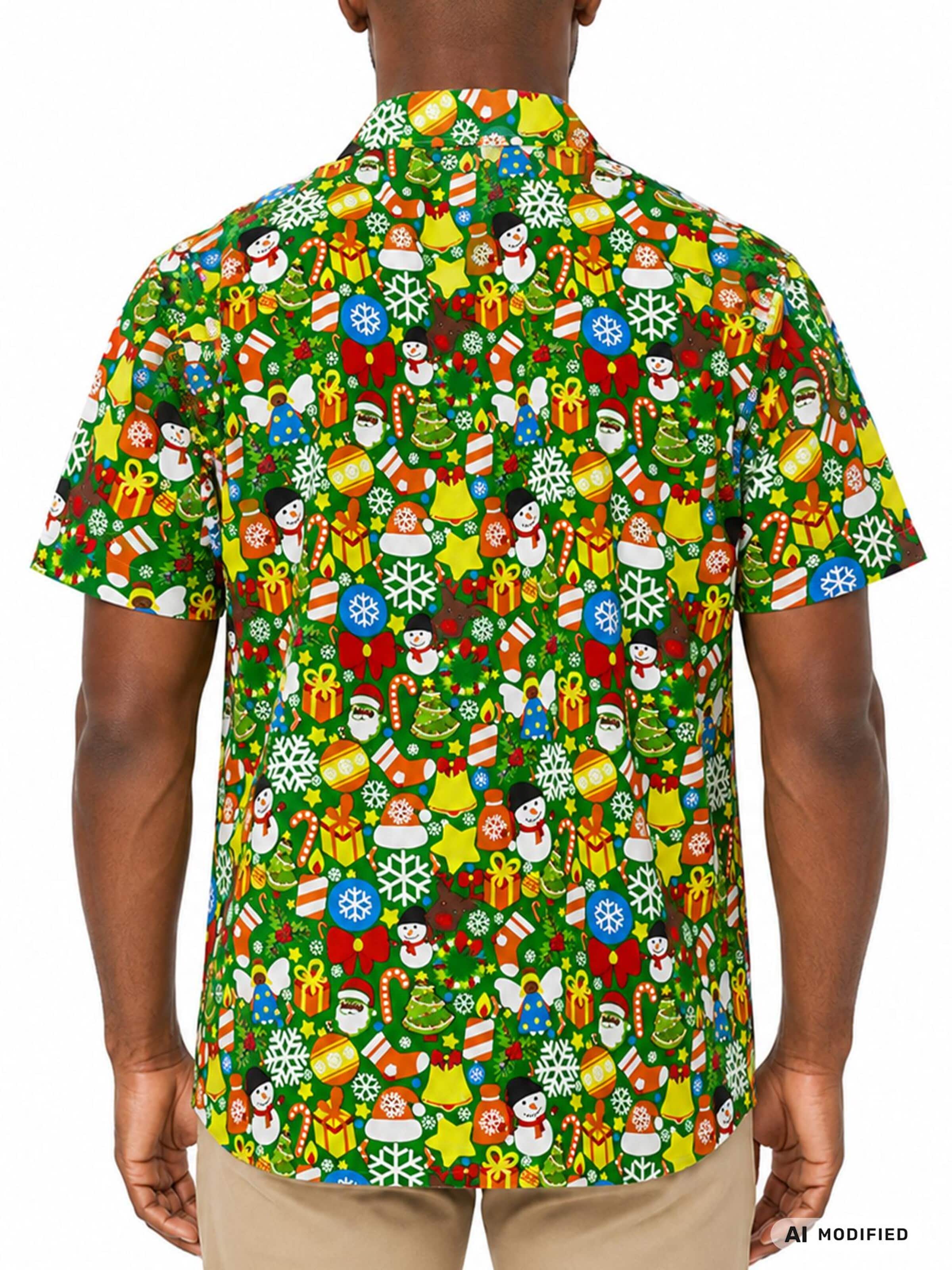 King Kameha Regular Fit Hemd 'Christmas Allover'‌‌‌‌‌‌ in Grün