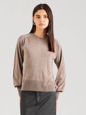 Pull-over 'ELBUR' OBJECT en marron : devant