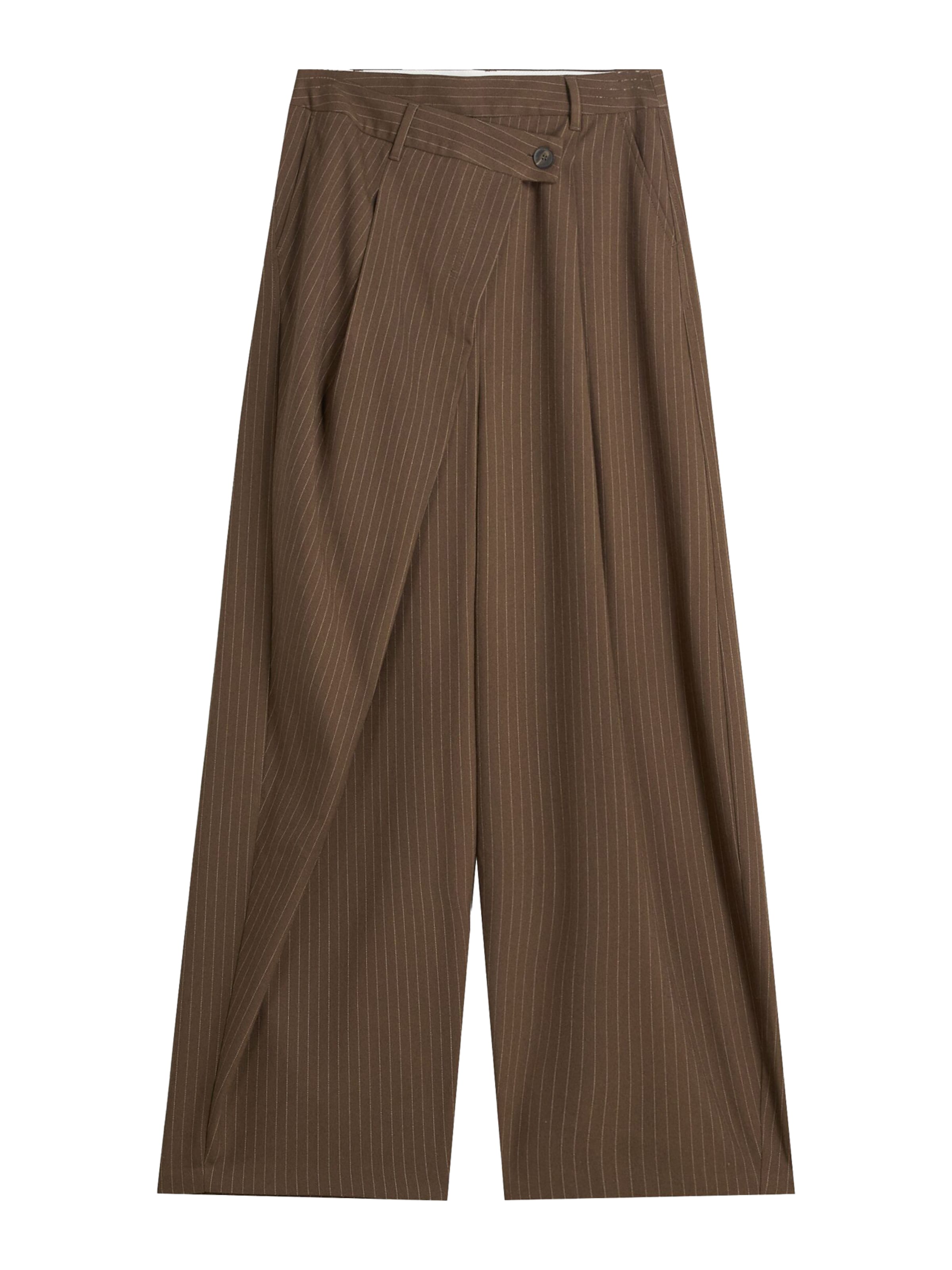 Bershka Baggy Панталон в кафяво: отпред