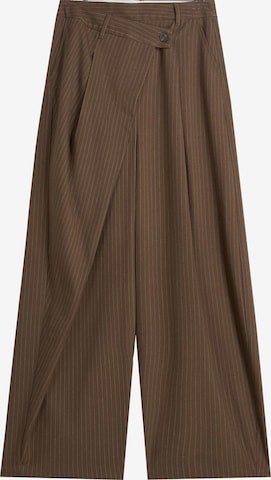 BershkaBaggy Hlače - smeđa boja: prednji dio