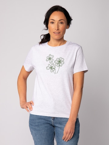 Watapparel Shirt 'Glücksklee' in White: front