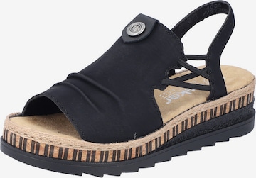 Rieker - Sandalias en negro: frente