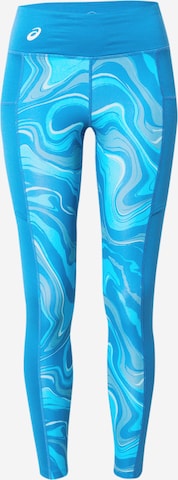 Skinny Pantalon de sport ASICS en bleu : devant