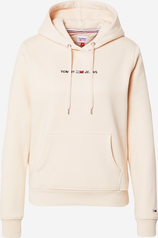 Sweat-shirt Tommy Jeans en beige : devant