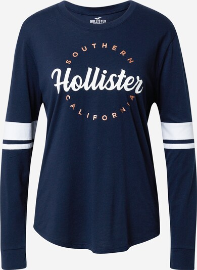 HOLLISTER Тениска в нейви синьо / мед / бяло, Преглед на продукта