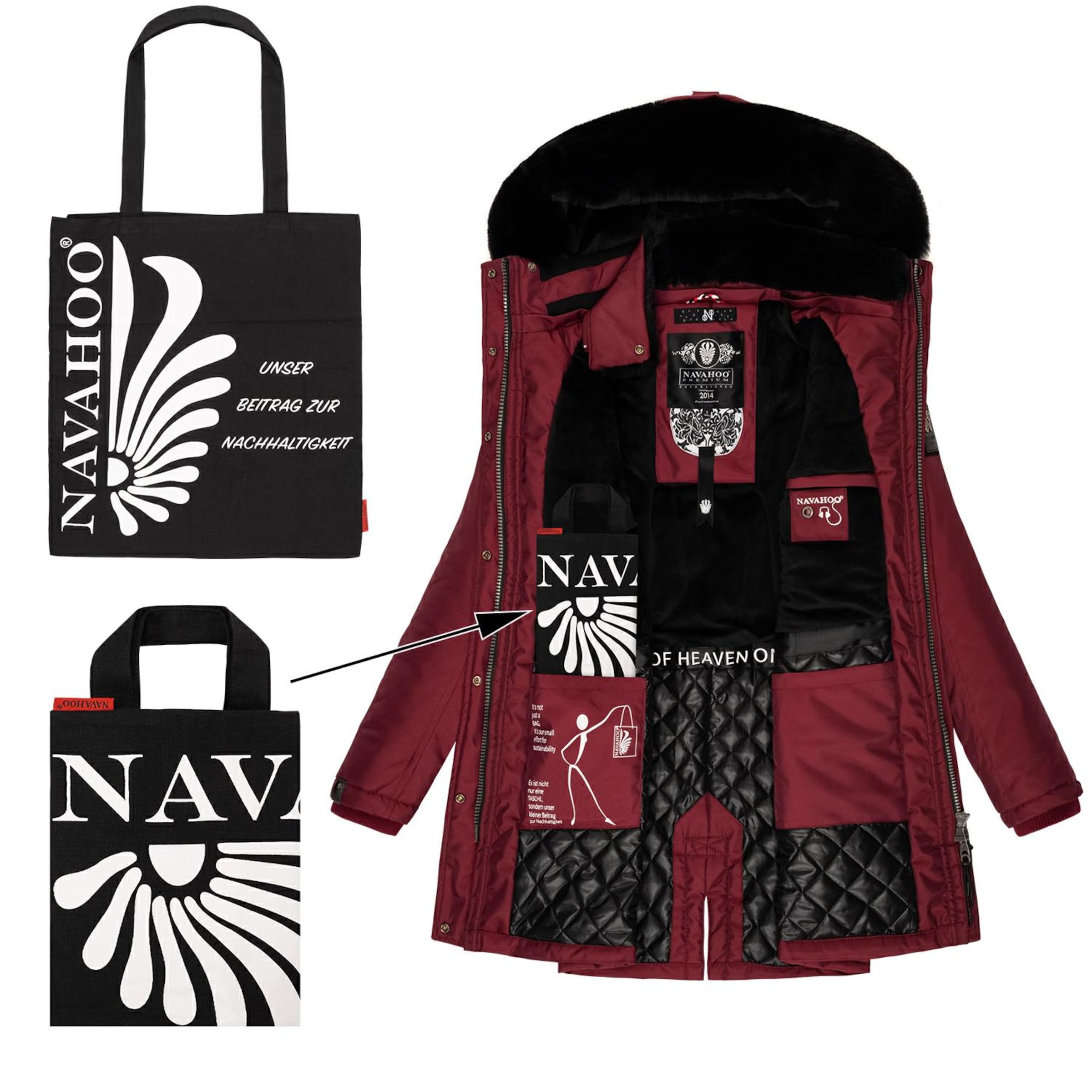 Frauen Jacken NAVAHOO Parka 'Tinis' in Weinrot - XN34794 Frauen Jacken NAVAHOO Parka 'Tinis' in Weinrot - XN34794