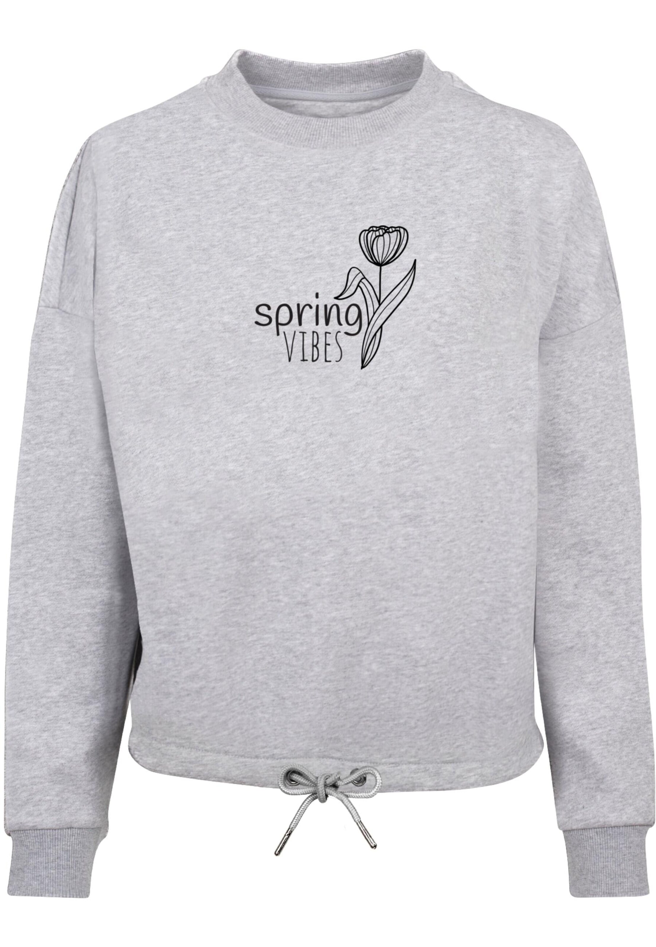 Merchcode Sweatshirt 'Spring-Vibes' in Grey: front