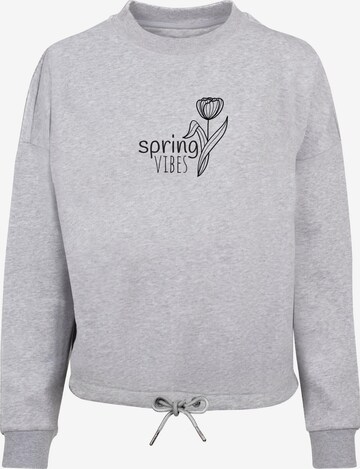 Sweat-shirt 'Spring-Vibes' Merchcode en gris : devant