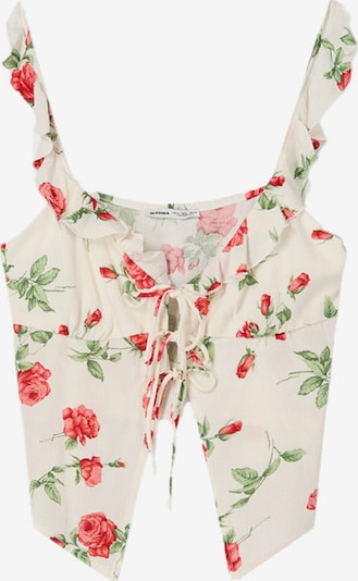 Bershka Toppi värissä vihreä / roosa / punainen / valkoinen, Tuotenäkymä