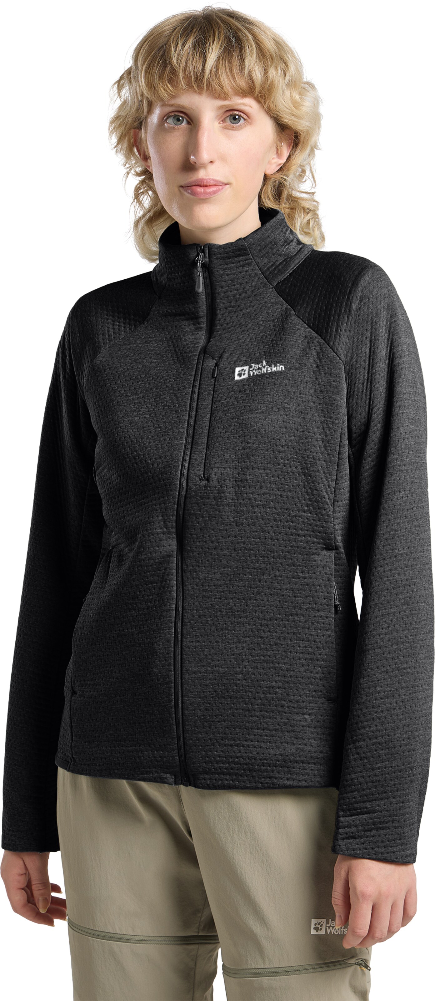 Veste en polaire fonctionnelle JACK WOLFSKIN en noir : devant
