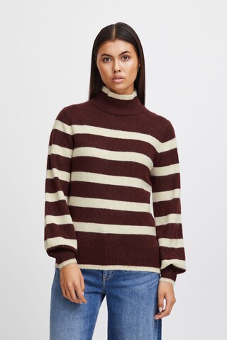 Pull-over ICHI en marron : devant