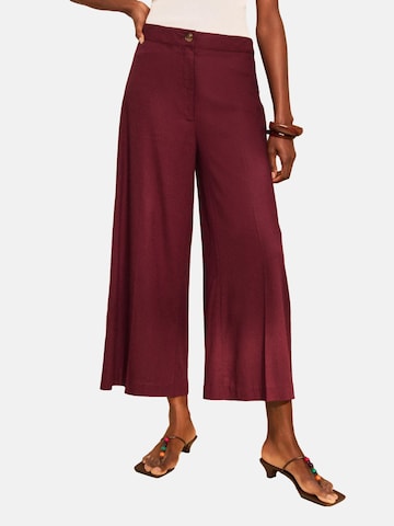 love & roses - Pierna ancha Pantalón de pinzas en rojo: frente