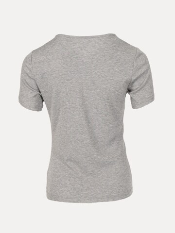 Maglietta 'YOLIGEX Kurzarmshirt Grau-Melange Knotendetail am V-Ausschnitt' di yoligex in grigio