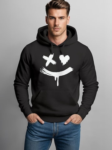 Neverless Sweatshirt 'Creepy Smile' in Schwarz