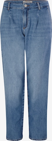 comma casual identity Loosefit Bandplooi jeans in Blauw: voorkant