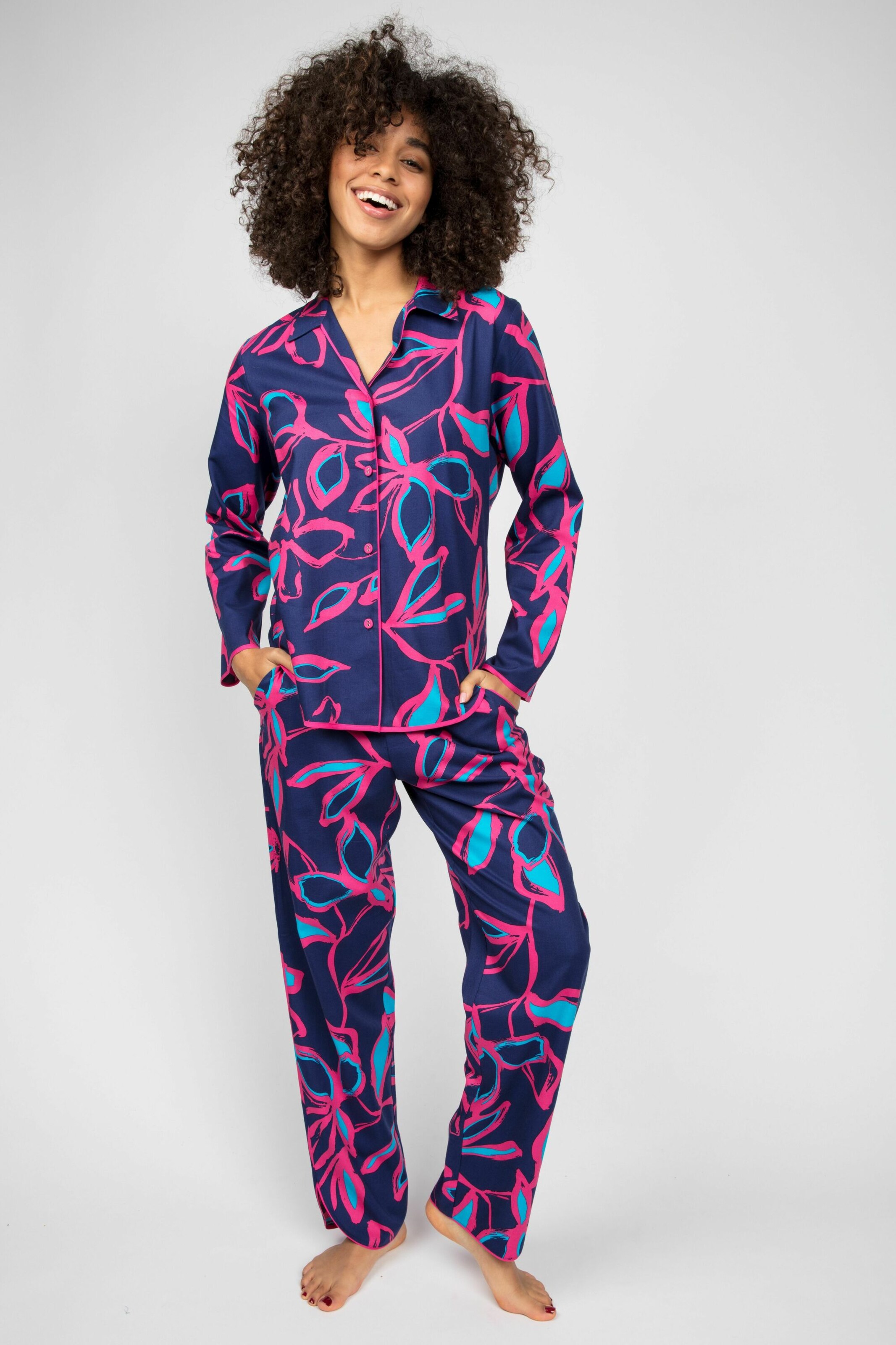 Frauen Wäsche Cyberjammies Pyjamahemd 'Charlotte' in Navy, Hellblau - PX08507 Frauen Wäsche Cyberjammies Pyjamahemd 'Charlotte' in Navy, Hellblau - PX08507