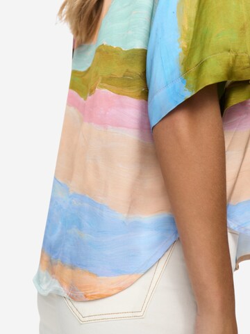 NÜMPH Kurzarmbluse ' NUMEADOW SHIRT' in Mischfarben