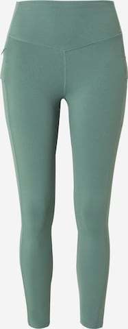 SKECHERS Skinny Workout Pants in Green: front