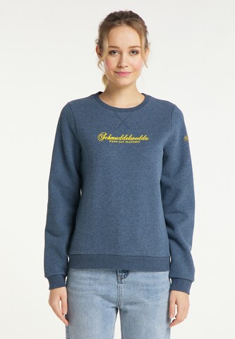 Sweat-shirt Schmuddelwedda en bleu : devant