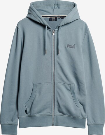 Veste de survêtement Superdry en bleu : devant