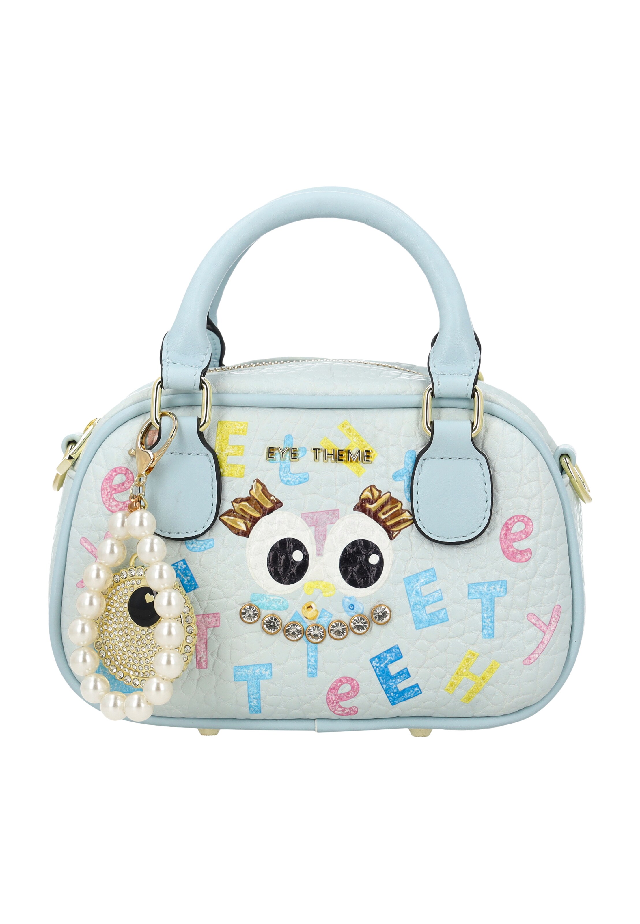 MYMO Bolso de mano 'POP EYETHEME' en azul pastel / azul claro / blanco, Vista del producto
