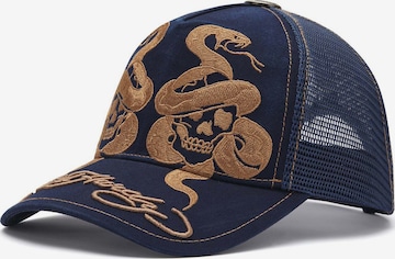 Cappello da baseball di Ed Hardy in blu: frontale