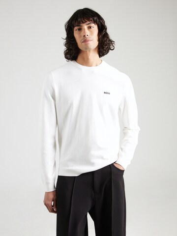 BOSS Sweater 'Momentum' in White: front