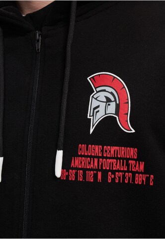 European League of Football Zip-Up Hoodie 'DefShop x European League Of Football Cologne Centurions Territory' in Black