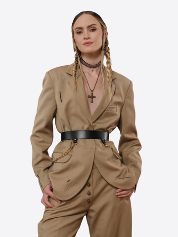 Ceinture 'Celisse' Haute Cuir en noir : devant