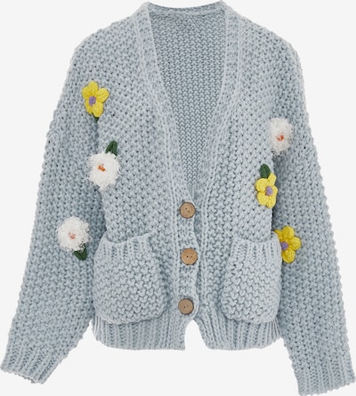 ebeeza Cardigan i røgblå / gul / grøn / lilla / hvid, Produktvisning