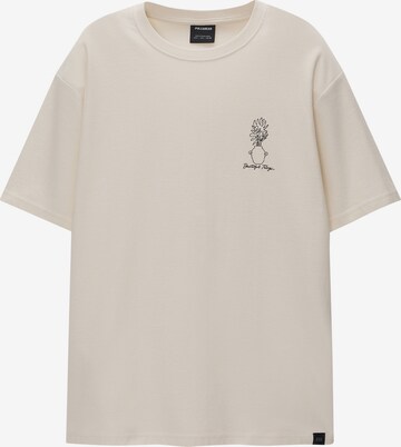 T-Shirt Pull&Bear en blanc : devant