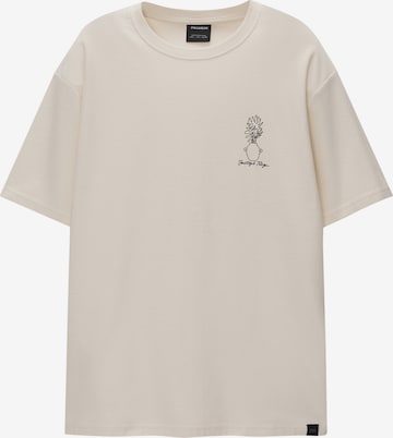 T-Shirt Pull&Bear en blanc : devant