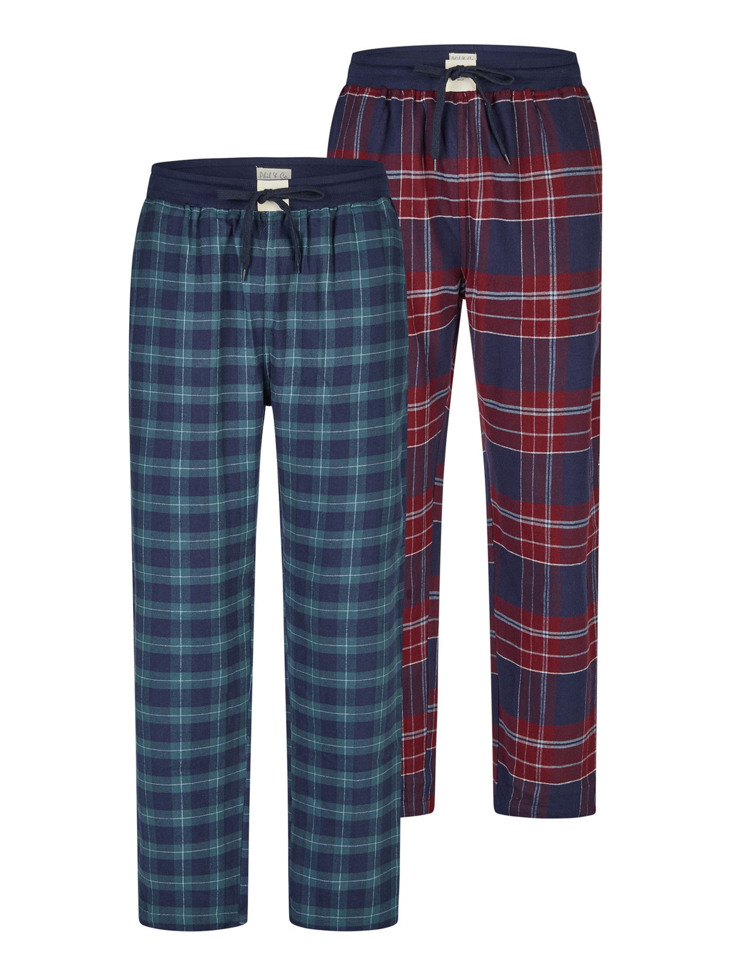 Phil & Co. Berlin Pantalon de pyjama en bleu marine / mélange de couleurs / rouge sang, Vue avec produit