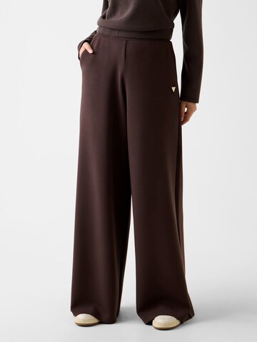 GUESS Wide Leg Hose 'Olympe' in Braun: Vorderseite