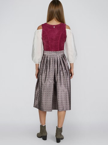 SPIETH & WENSKY Dirndl 'Hildor' mit Herzchen-Ausschnitt, Samt Cordoberteil in Lila