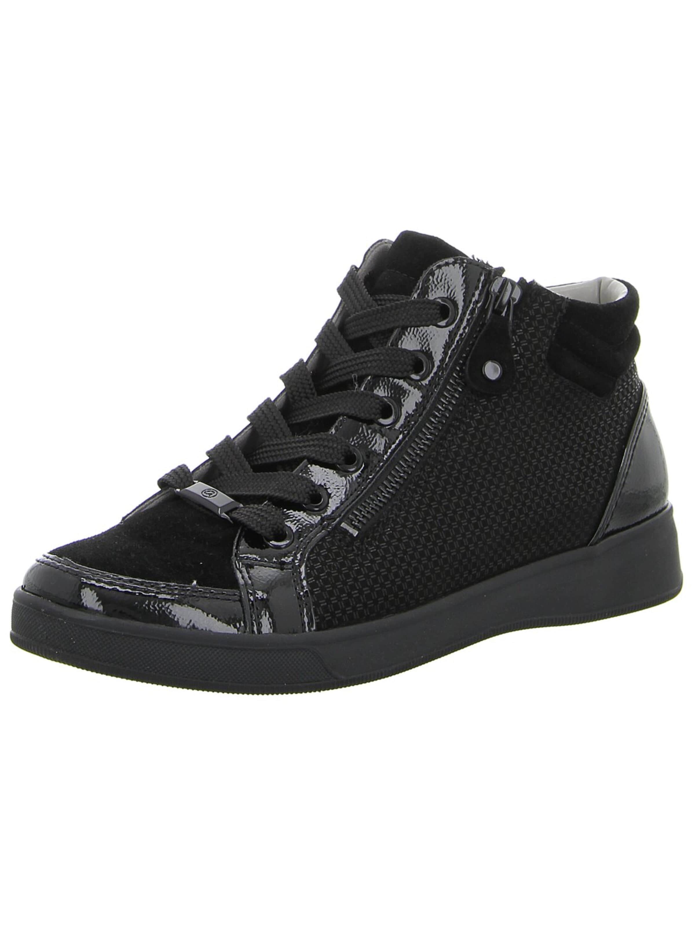 ARA Hög sneaker 'Stiefel Damen 12-24499-31 Echtleder in schwarz' i svart: framsida