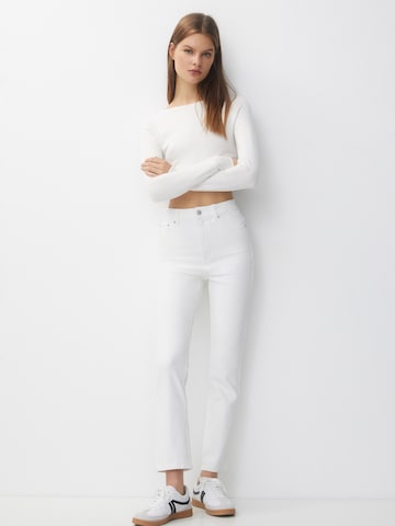 Regular Jean Pull&Bear en blanc