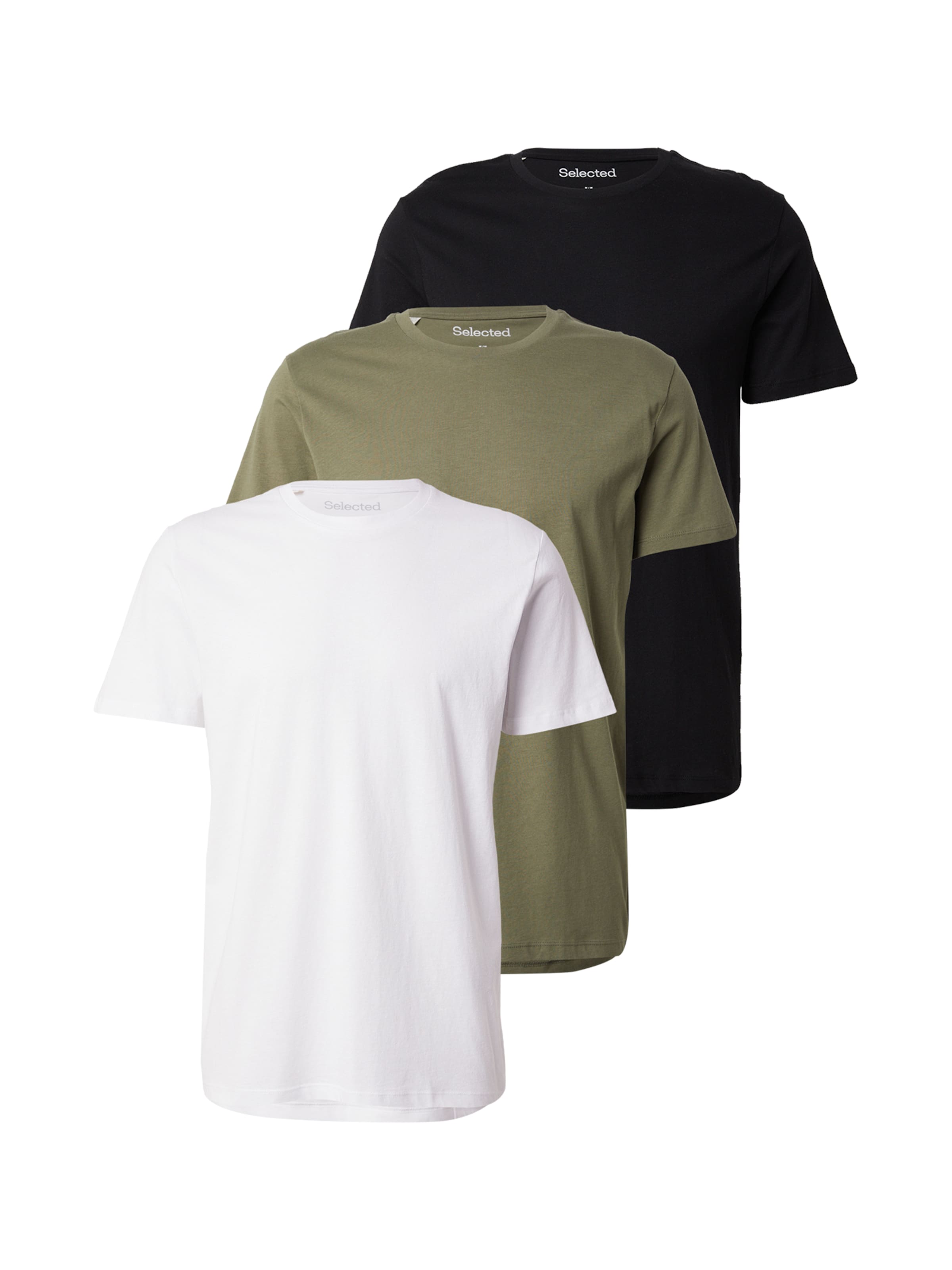 SELECTED T-shirt 'SLHZDAN' i grön: framsida