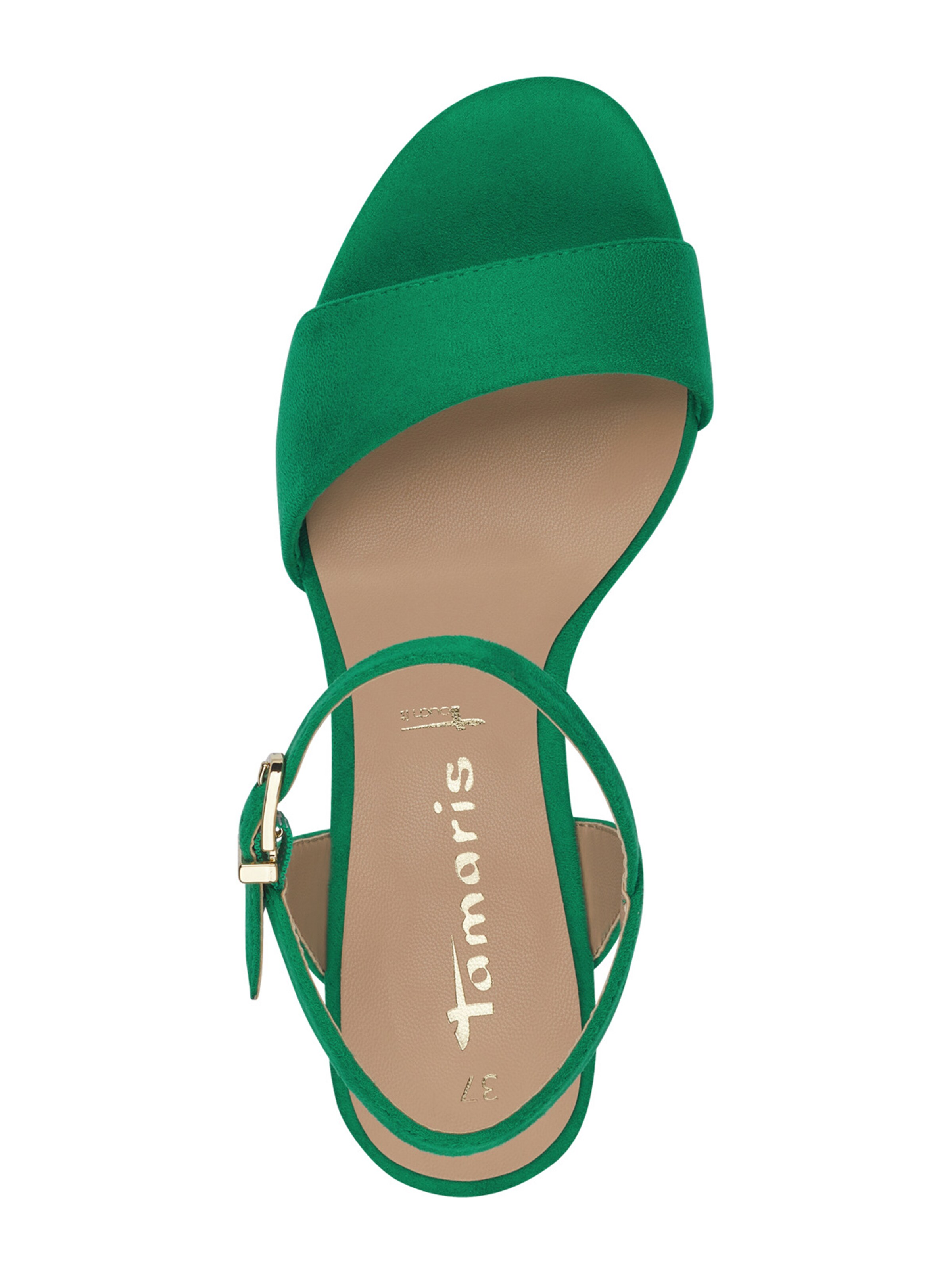 žalia Tamaris Basutės su dirželiais