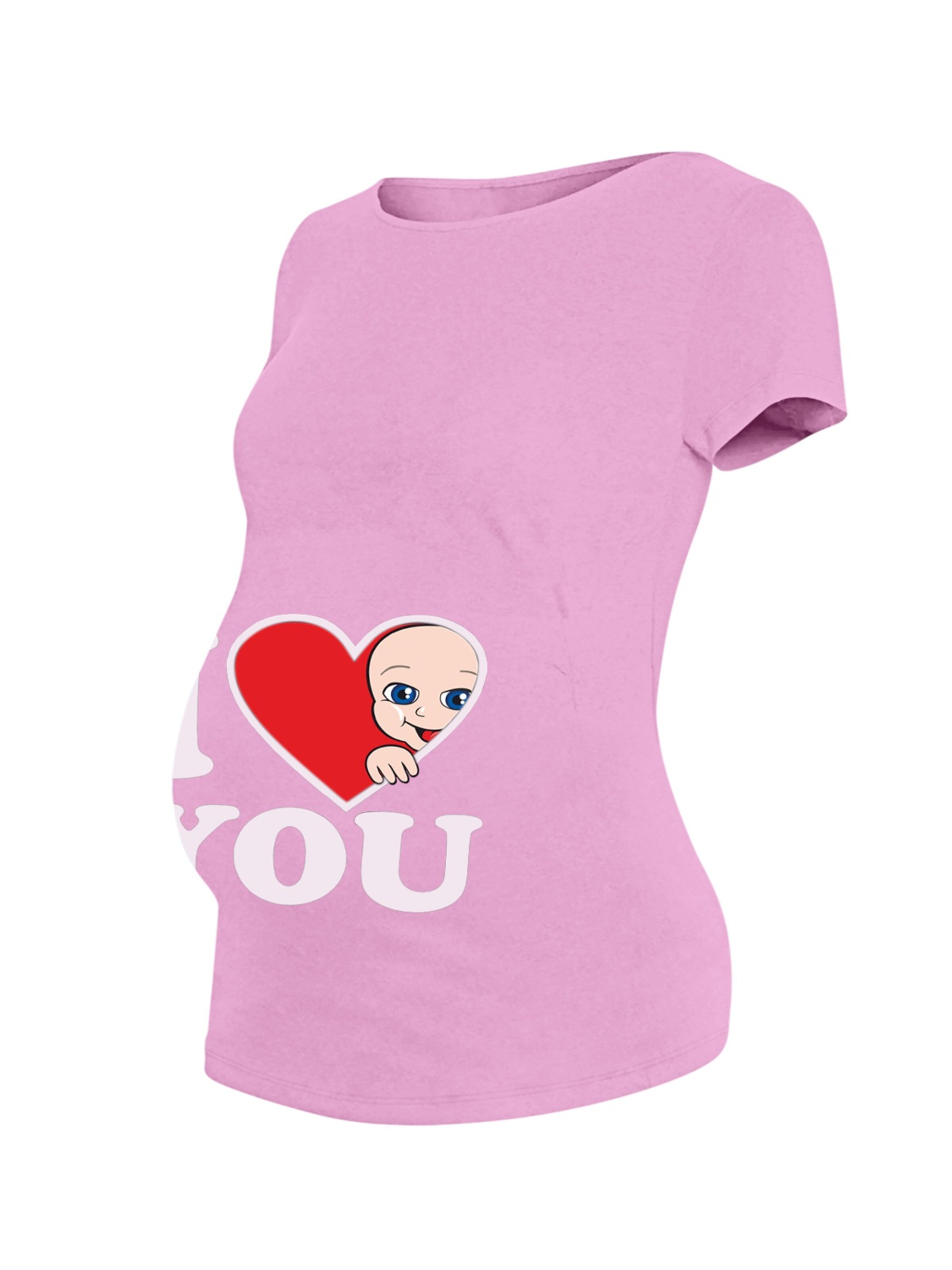 M.M.C. Shirt 'I Love You Umstandsshirt' in Pink: front