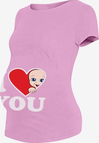 M.M.C. Shirt 'I Love You Umstandsshirt' in Pink: front