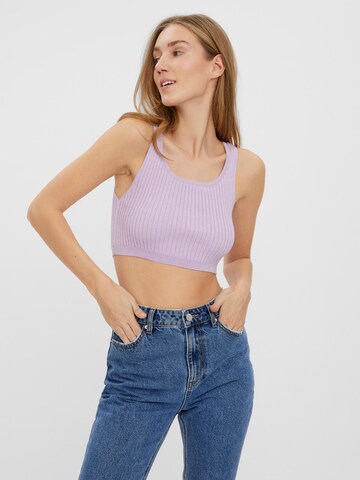 VERO MODA Gebreide top 'Fibly' in Lila: voorkant