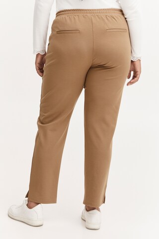 Slimfit Pantaloni con pieghe di Fransa Curve in marrone