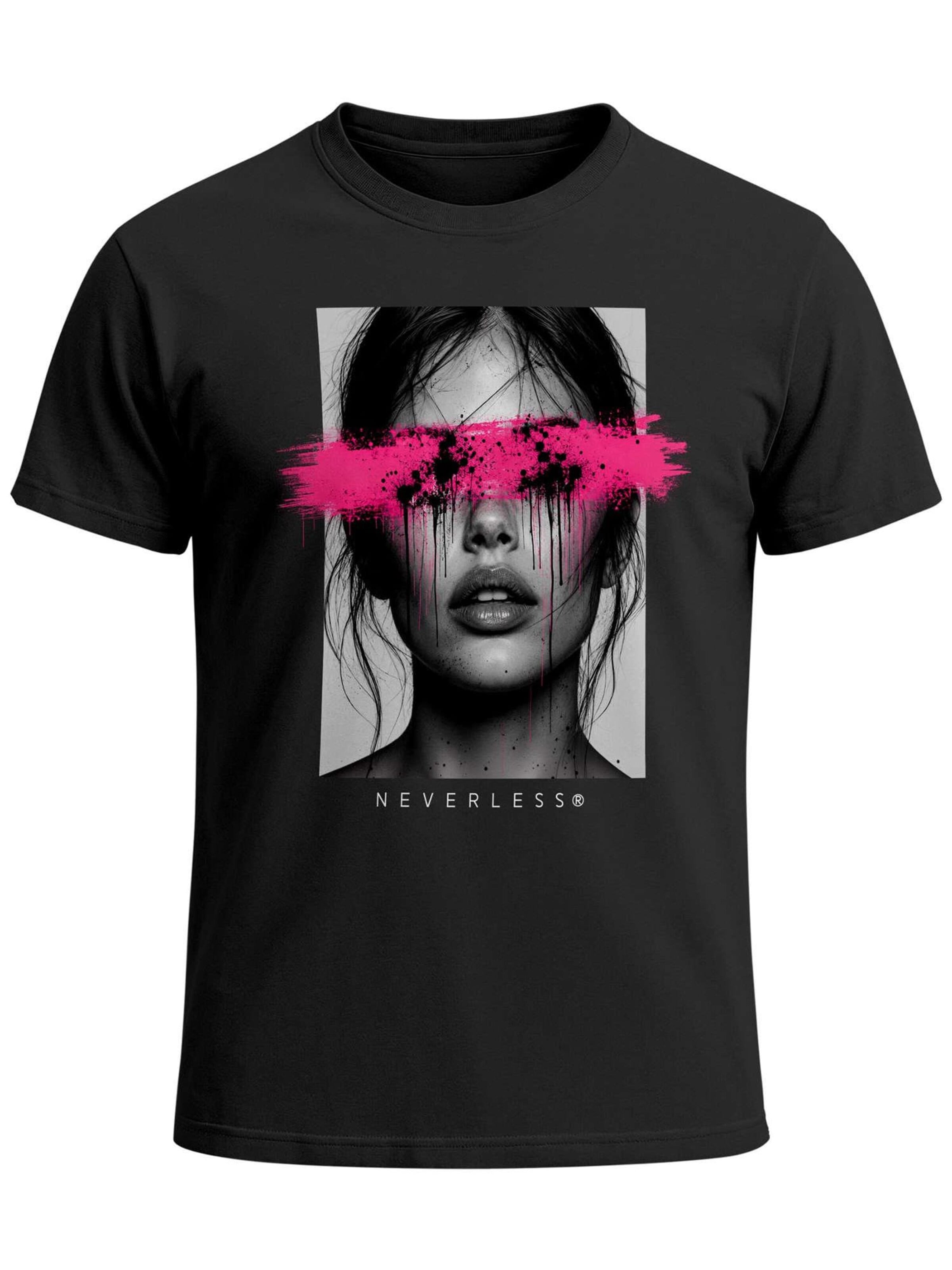Neverless Shirt 'Photo Portrait'‌‌‌‌‌‌ in Schwarz: Vorderseite