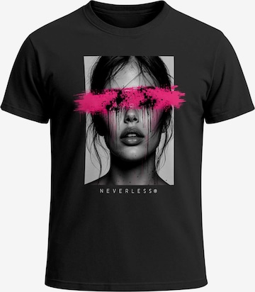 Neverless Shirt 'Photo Portrait' in Schwarz: Vorderseite