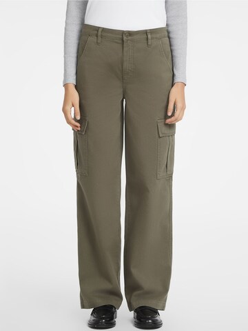 GUESS Wide leg Cargo Pants in Green: front