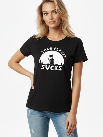 MAKAYA Shirt 'Your planet sucks' in Black