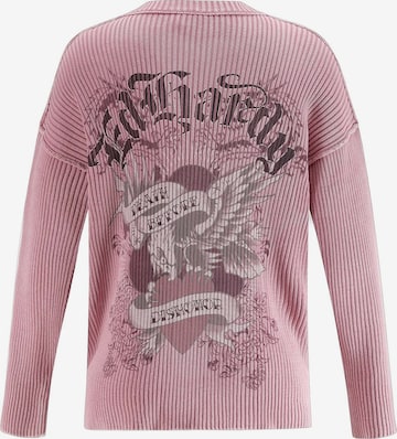 rožinė Ed Hardy Megztinis 'Brave Heart Adler': priekis